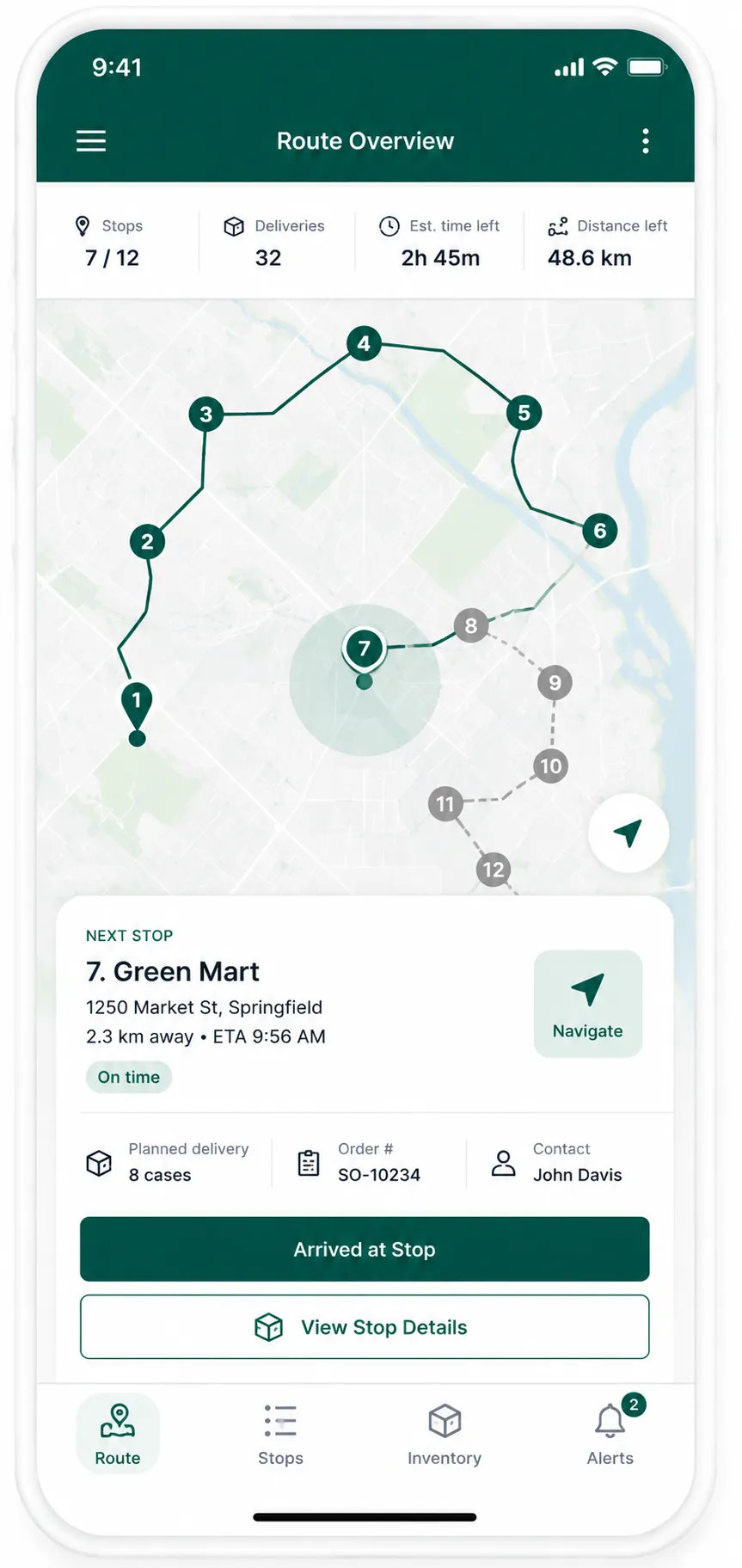 Moderandi B2B Customer Portal on mobile for orders and delivery tracking